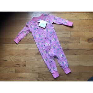 🆕 Nwt Hanna Andersson  Size 75 12-18 M Pink Giraffe Zipper Sleeper Pure Organic